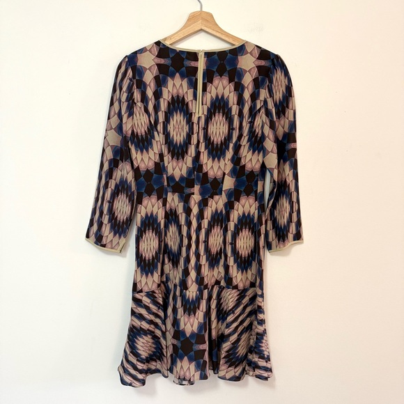 NWT REISS Estelle Kaleidoscope Print Dress Long Sleeve Fit & Flare Women’s 4 - Picture 5 of 7